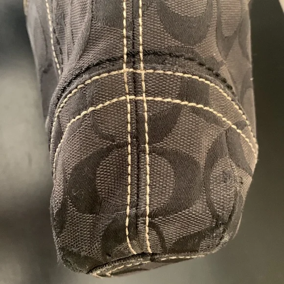 Coach signature black canvas and leather crossbody bucket bag F06M-104 - Picture 13 of 16